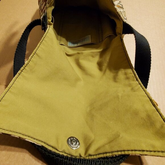 Buttonwood Designs Crossbody Messenger Bag Purse Polkadot Green Brown Tapestry - Picture 6 of 11